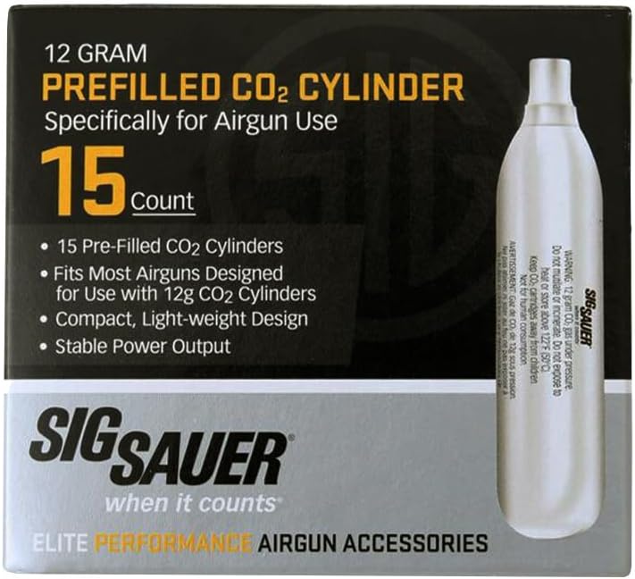 SIG SAUER 15x SIG SAUER 12g CO2 Cartridges Pack for Airguns & Airsoft