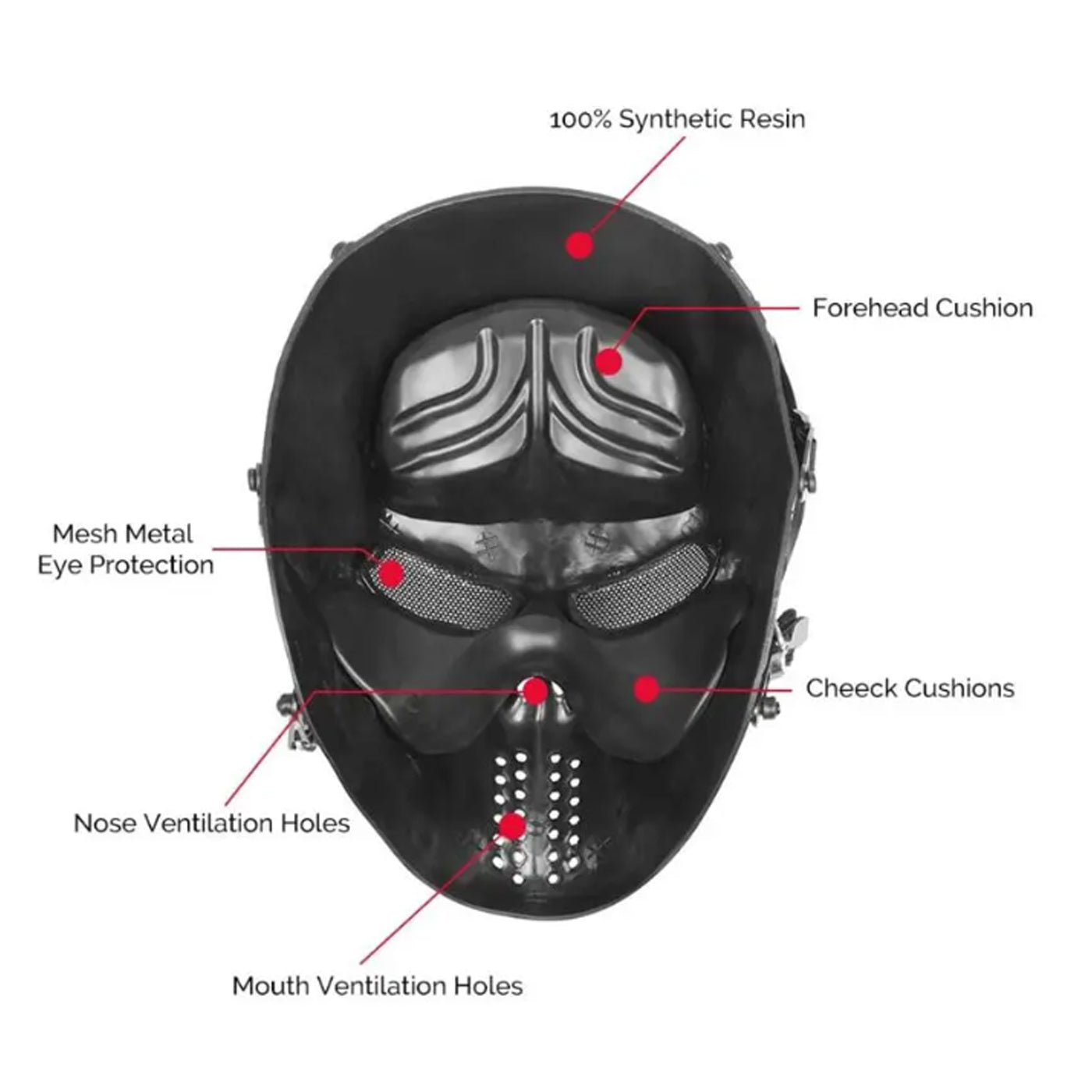 Flames Team Painted Scary Halloween Party Full Face Airsoft Mask