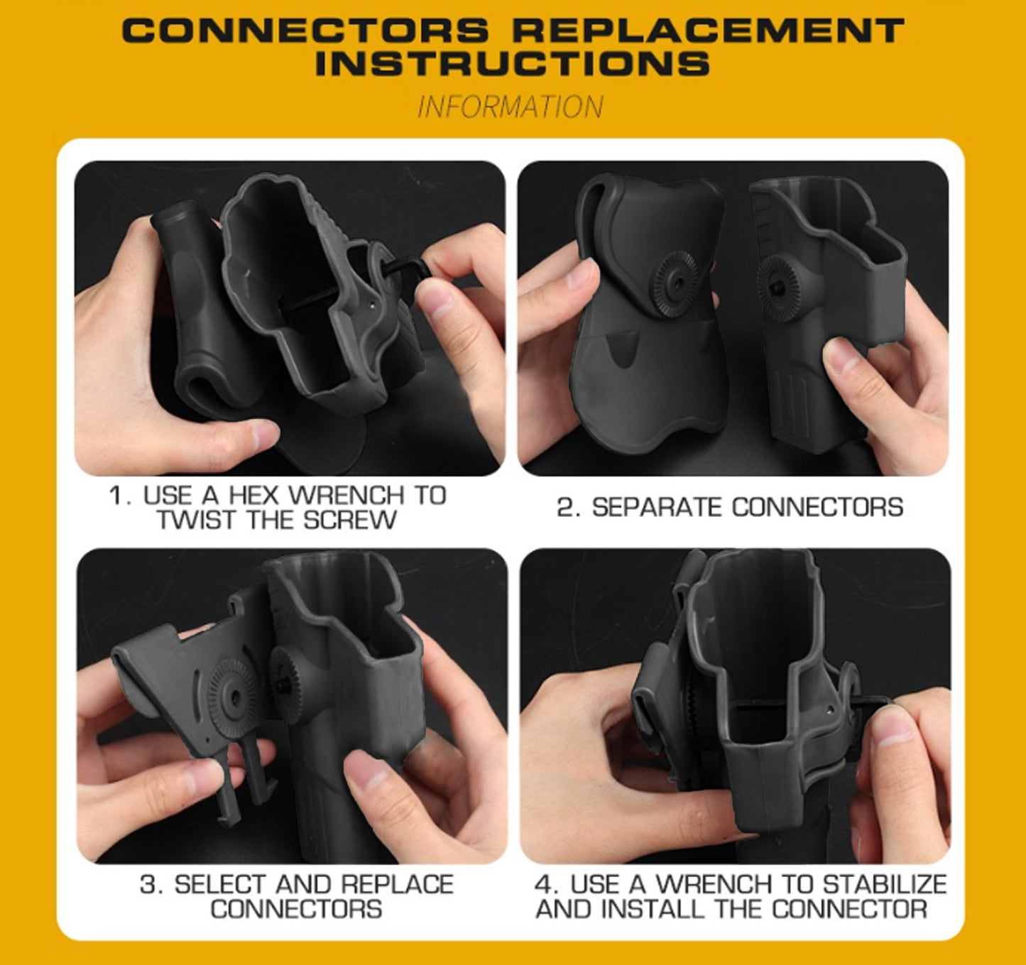 WOSPORT Airsoft Holster - Glock Quick Pull Right Hand Black From Wosport