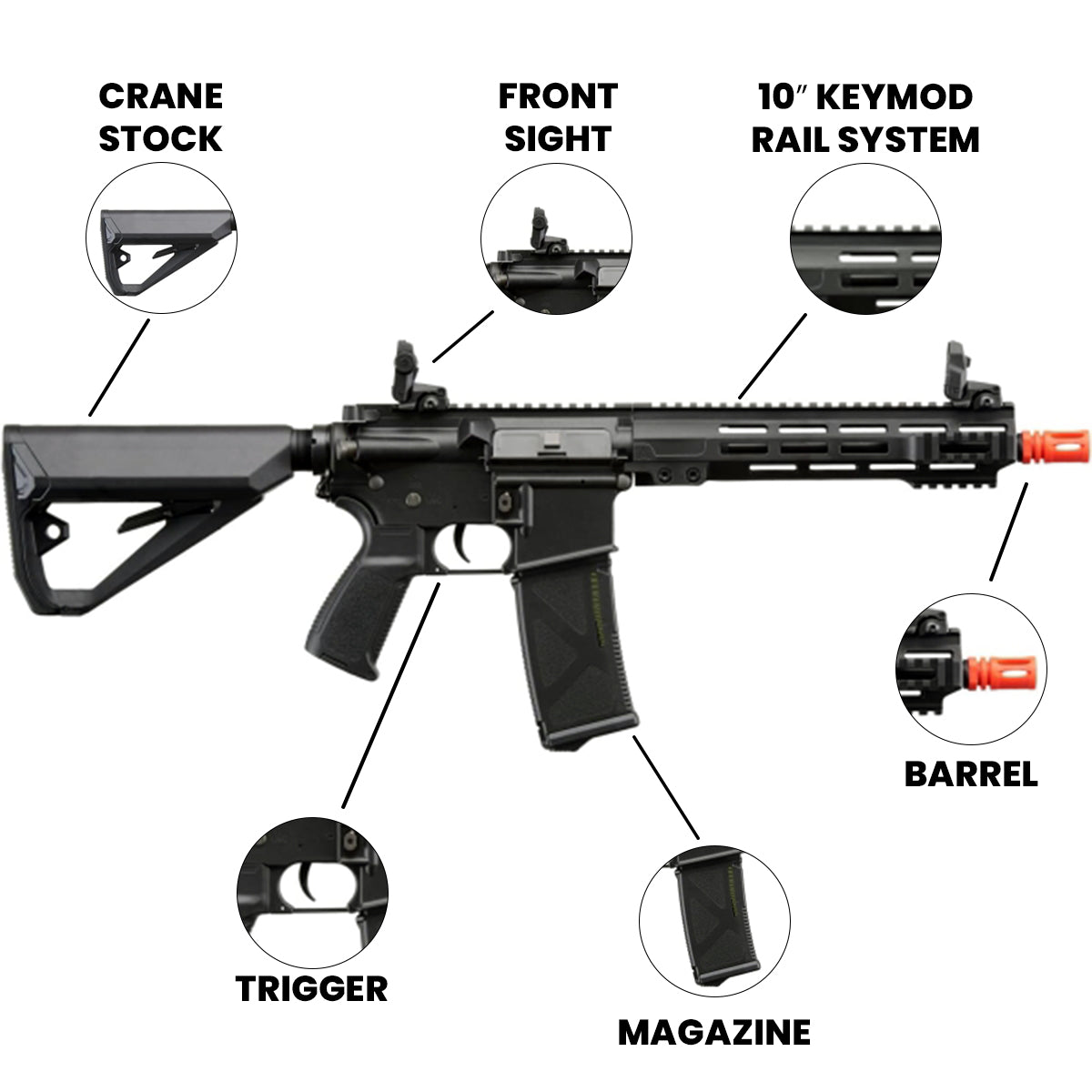 Airsoft AEG Rifle Arcturus LWT MK-I CQB 10 AEG Sport Black ARC SE Airsoft AEG Electric Gun