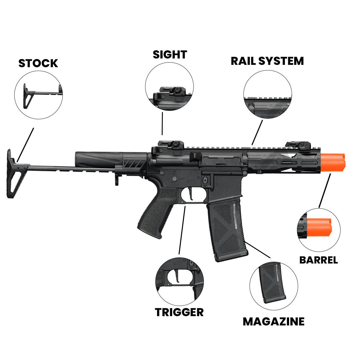Airsoft AEG Rifle Arcturus LWT MK-III PDW 5.5 Sport AEG SE Black Airsoft AEG Electric Gun