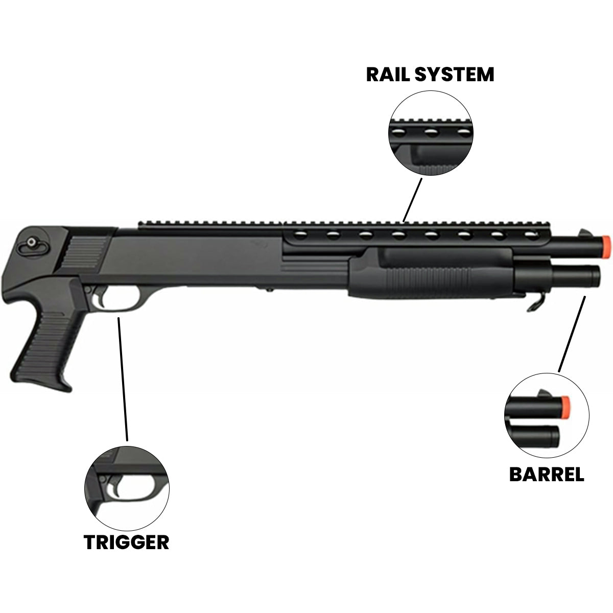 Airsoft Shotgun Desert Eagle Spring Powered Airsoft Pump Shotgun 400 FPS