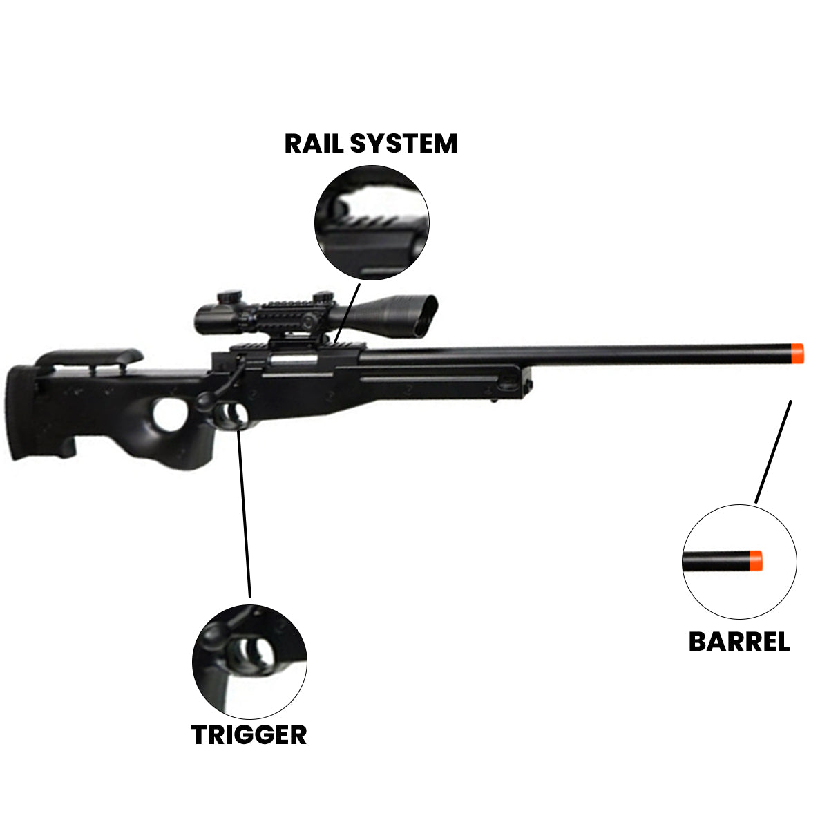 Airsoft Sniper Rifle Double Eagle Bolt Action Spring Powered Airsoft Sniper Rifle