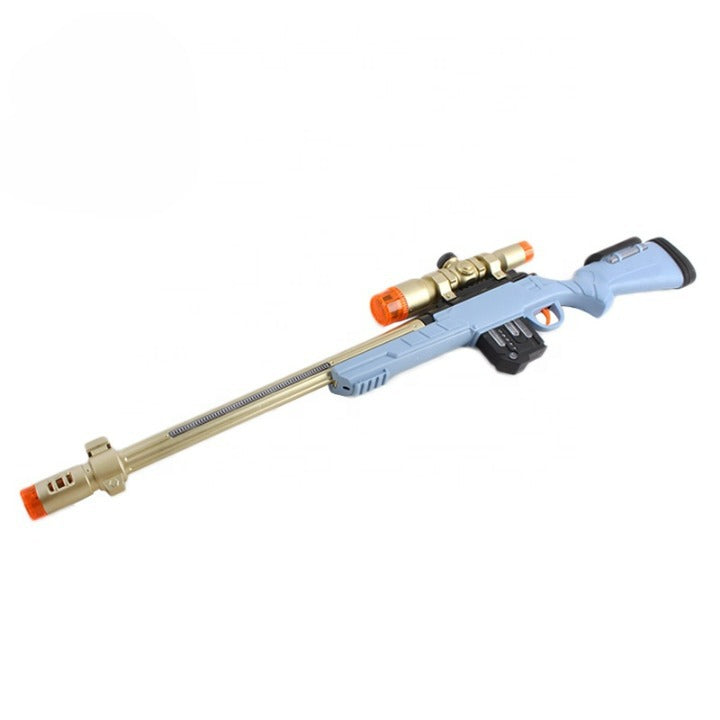 Simulating fun sound effects Flashing and vibrating telescopic scope Dazzling lights throughout Flashing magazine Flashing back buttstock Toy Gun Realist Shiny Toys Laser Tags Childrens kids walmart amazon sound led