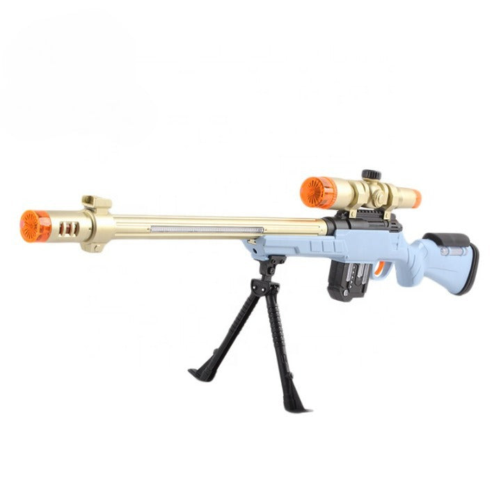 Simulating fun sound effects Flashing and vibrating telescopic scope Dazzling lights throughout Flashing magazine Flashing back buttstock Toy Gun Realist Shiny Toys Laser Tags Childrens kids walmart amazon sound led