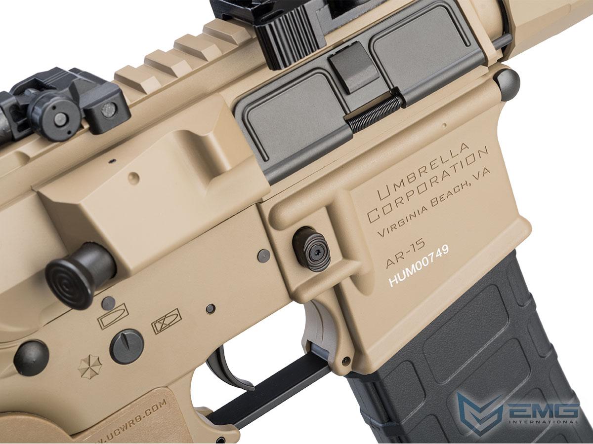 EMG Umbrella Corp EMG Umbrella Corp M4 M-LOK Airsoft AEG Rifle - Tan SBR, 350 FPS