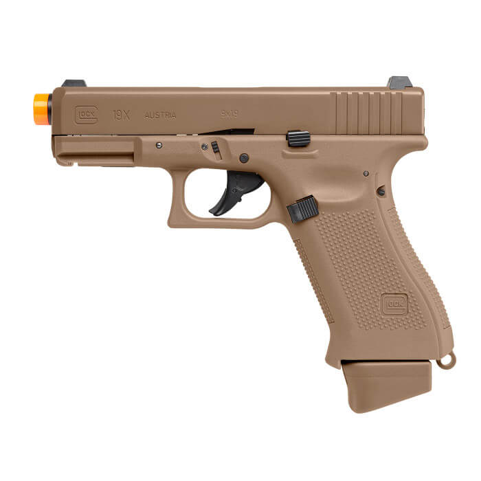 GLOCK GLOCK G19X CO2 6MM BLOWBACK AIRSOFT PISTOL COYOTE