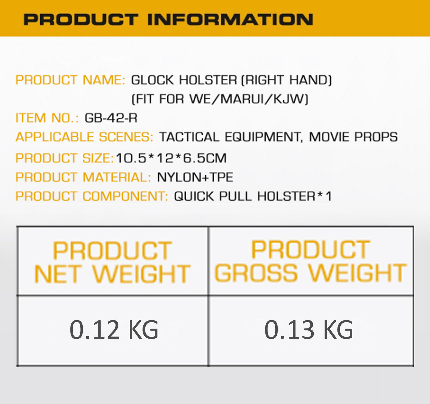WOSPORT GLOCK QUICK PULL HOLSTER RIGHT HAND BLACK FROM WOSPORT