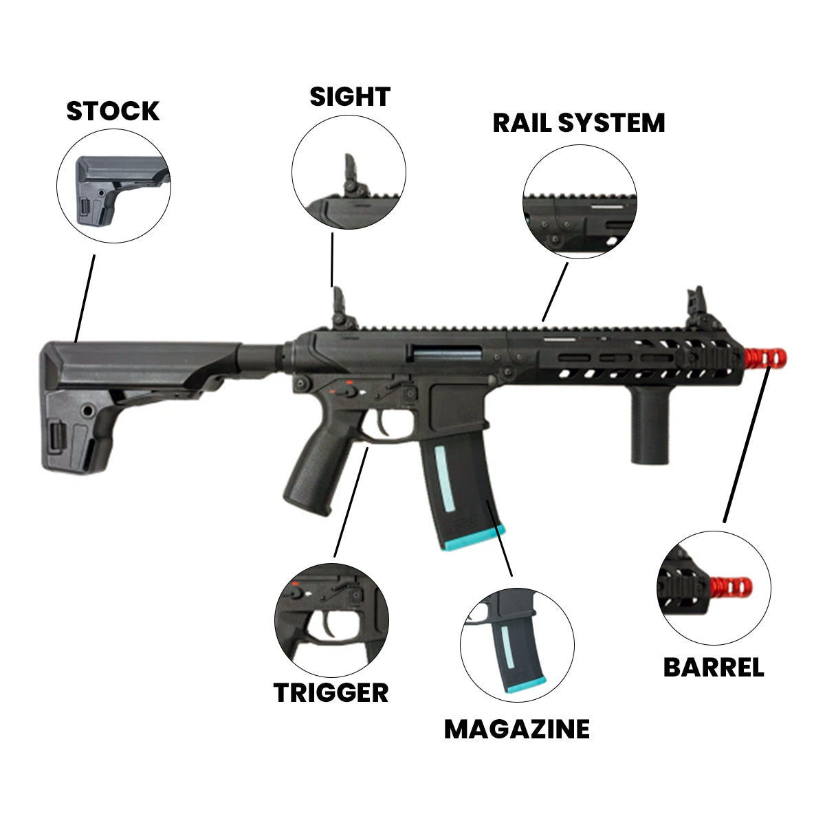 Airsoft AEG Rifle KWA Original EVE-9 M4 PDW 2.5 Airsoft Electric Rifle