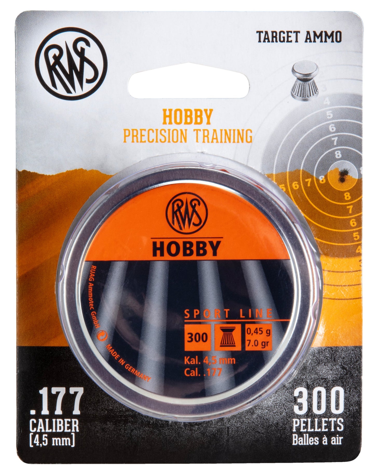 RWS RWS Hobby .177 Airgun Pellet 300 CT Lightweight Lead Pellets 7.0 Grains