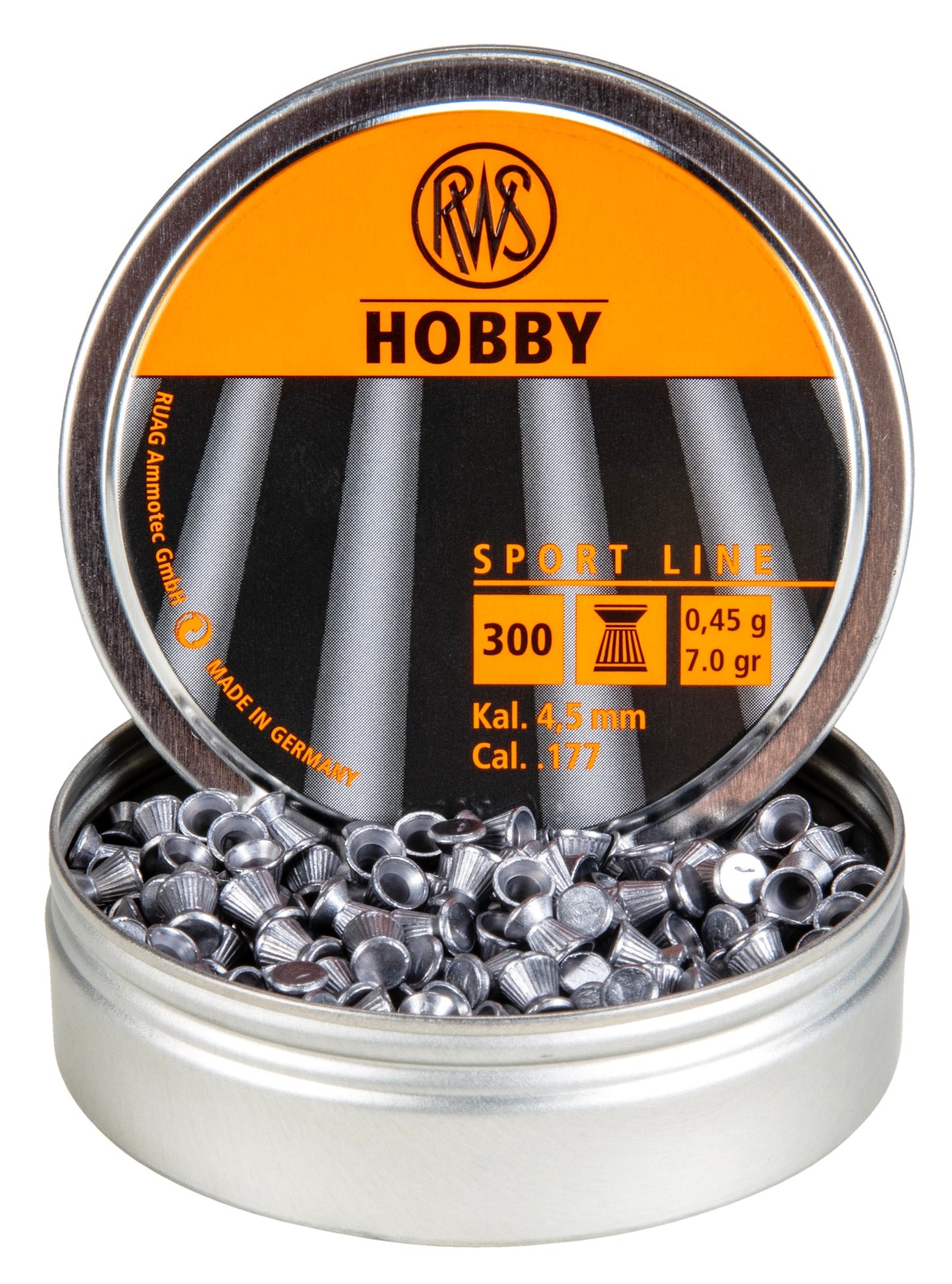 RWS RWS Hobby .177 Airgun Pellet 300 CT Lightweight Lead Pellets 7.0 Grains