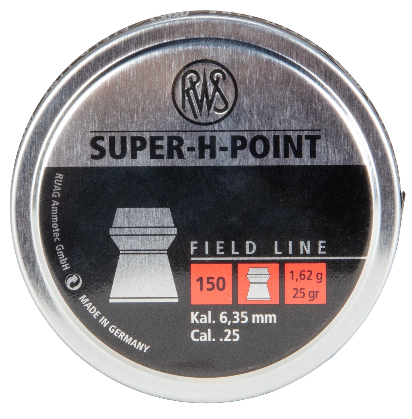 Umarex USA RWS Super-H Point Field Line Pellet Gun Pellets .25 Caliber, 150 Count