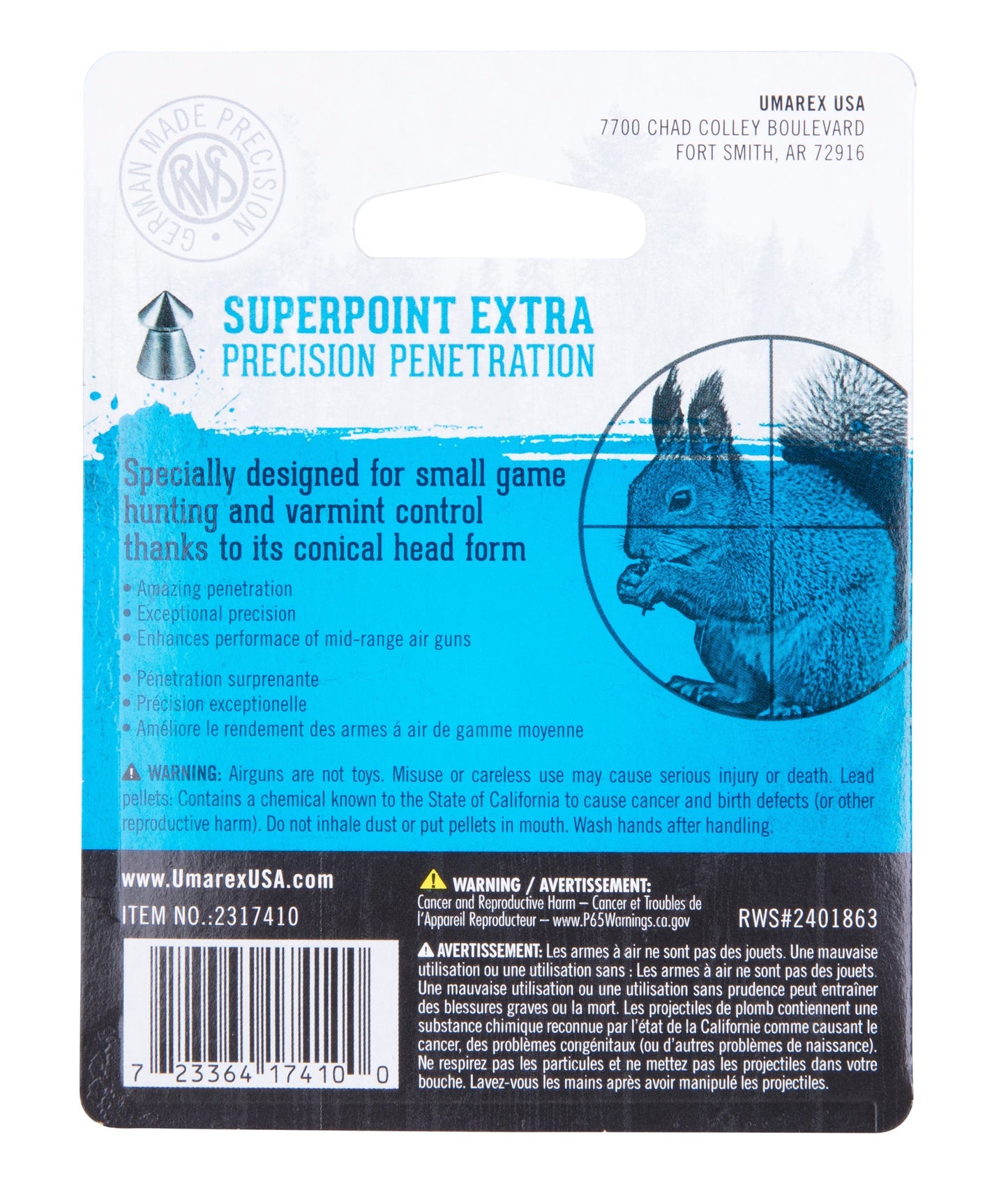 RWS RWS SuperPoint Extra .22 Pellets, 200ct