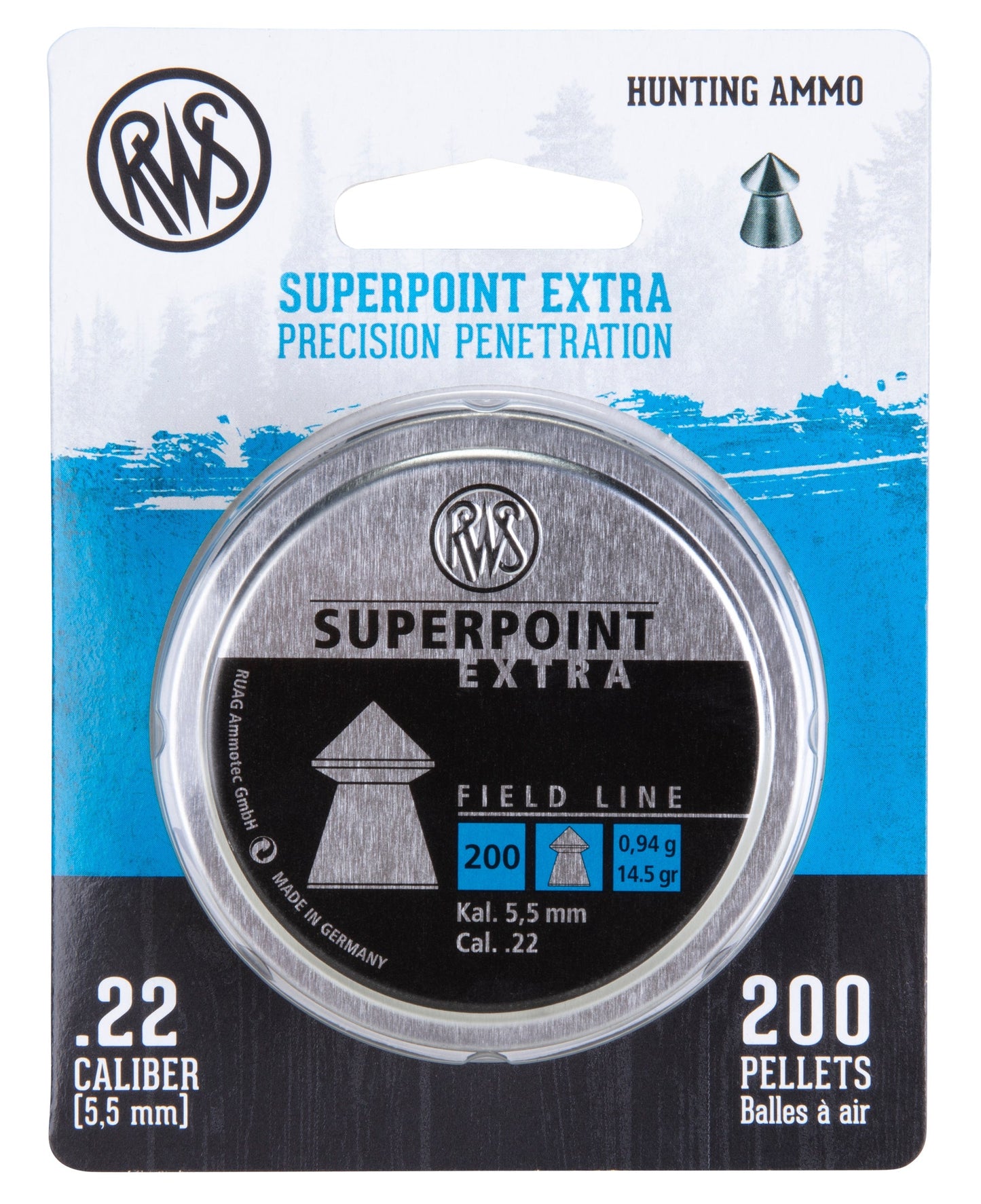 RWS RWS SuperPoint Extra .22 Pellets, 200ct