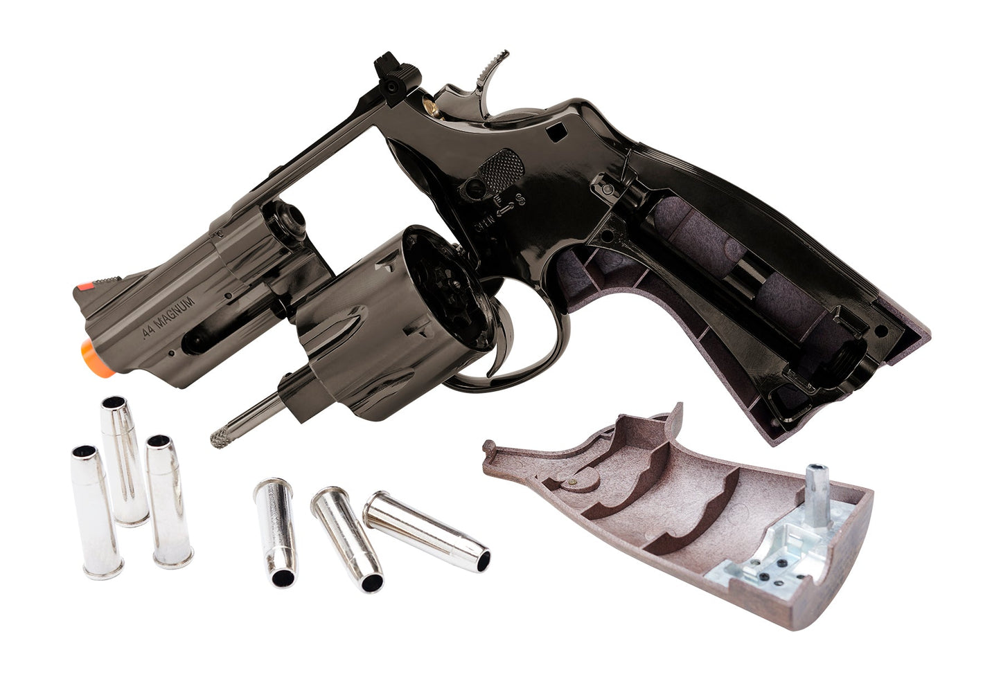 SMITH & WESSON Smith & Wesson M29 6mm BB Airsoft Revolver, CO2 Powered, 6-Shot, 3-Inch Barrel