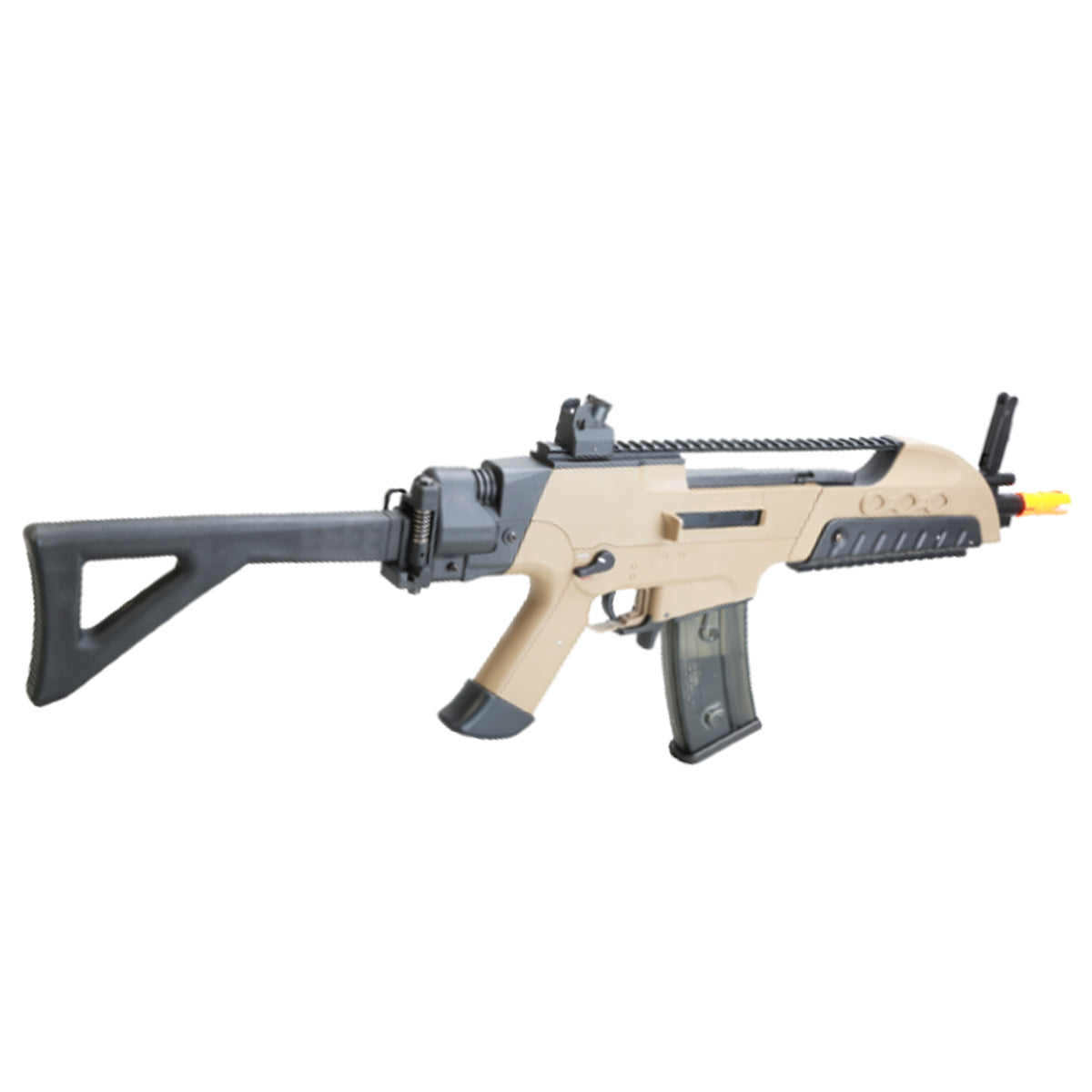 Airsoft AEG Rifle SR8-CF Desert Ver AEG Gen3 Airsoft Rifle - 330 FPS, Folding Stock, 470 RD Mag