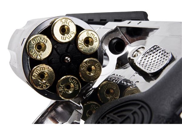 SRC SRC 4-Inch Titan Full Metal CO2 Airsoft Revolver - 6 Rounds, Silver, 350 FPS