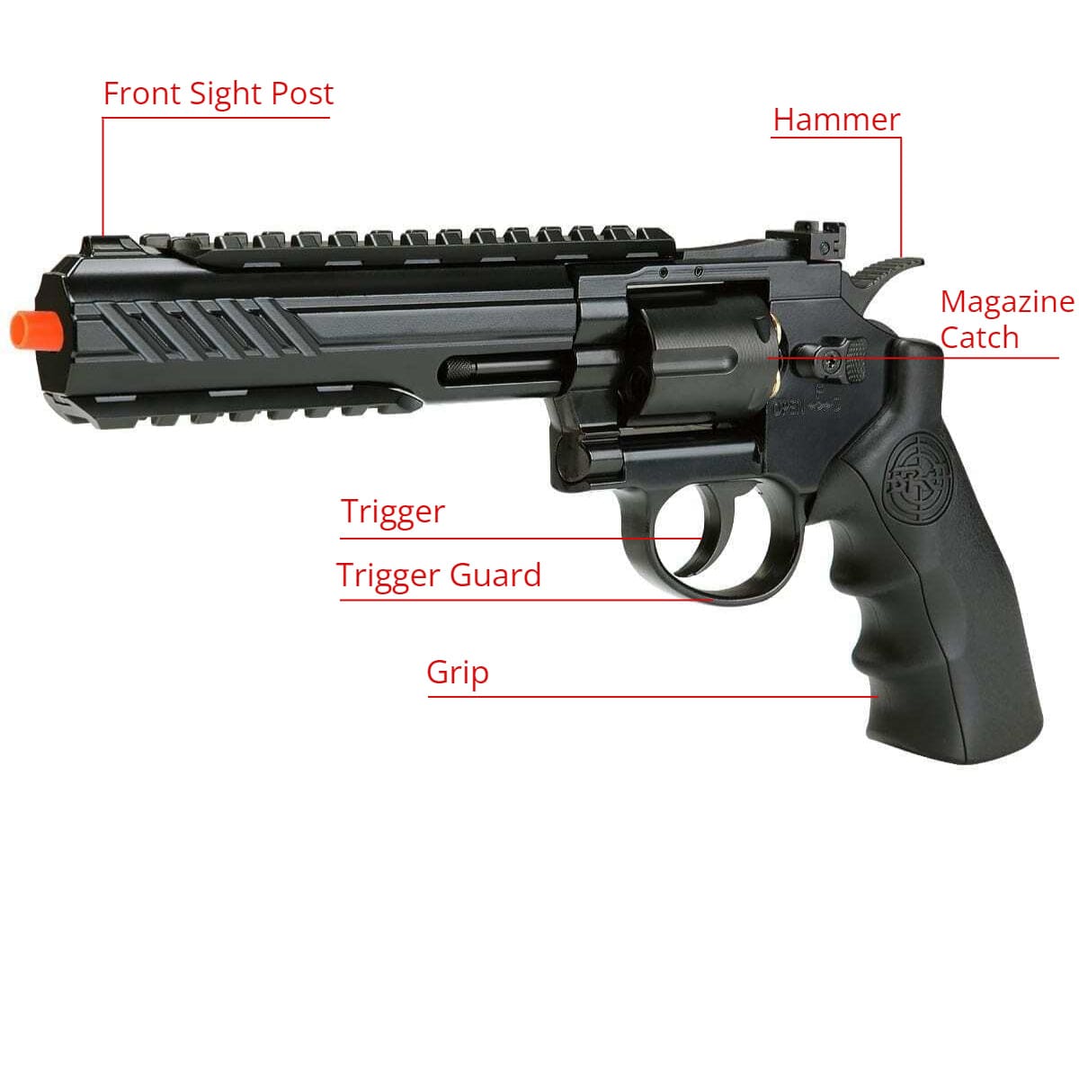 Airsportinggoods SRC SRC 6 INCH TITAN FULL METAL CO2 AIRSOFT REVOLVER