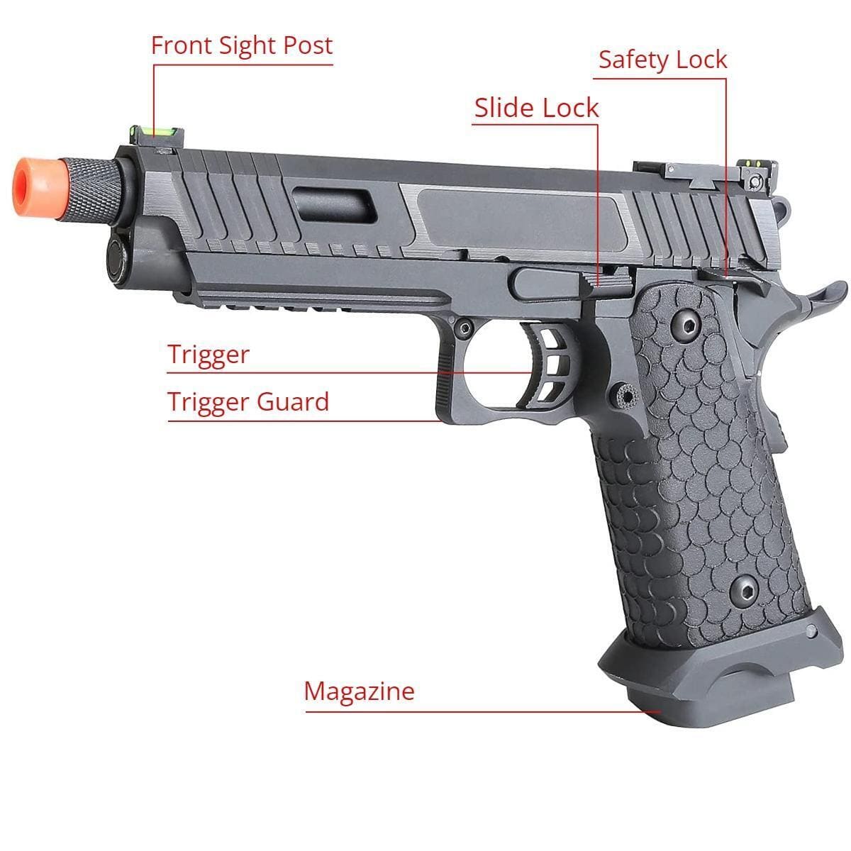 Airsportinggoods SRC SRC BABA YAGA COMBAT MASTER HI-CAPA GAS BLOWBACK PISTOL