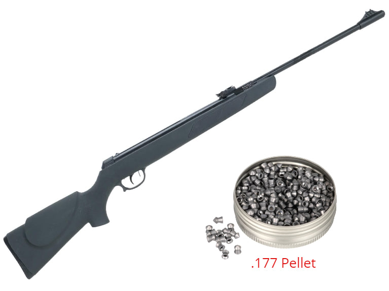 SALIX, TRIMEX ARMS Trimex TX03 .177 Cal Spring-Powered Air Rifle 850 FPS Black 200 Pellets.