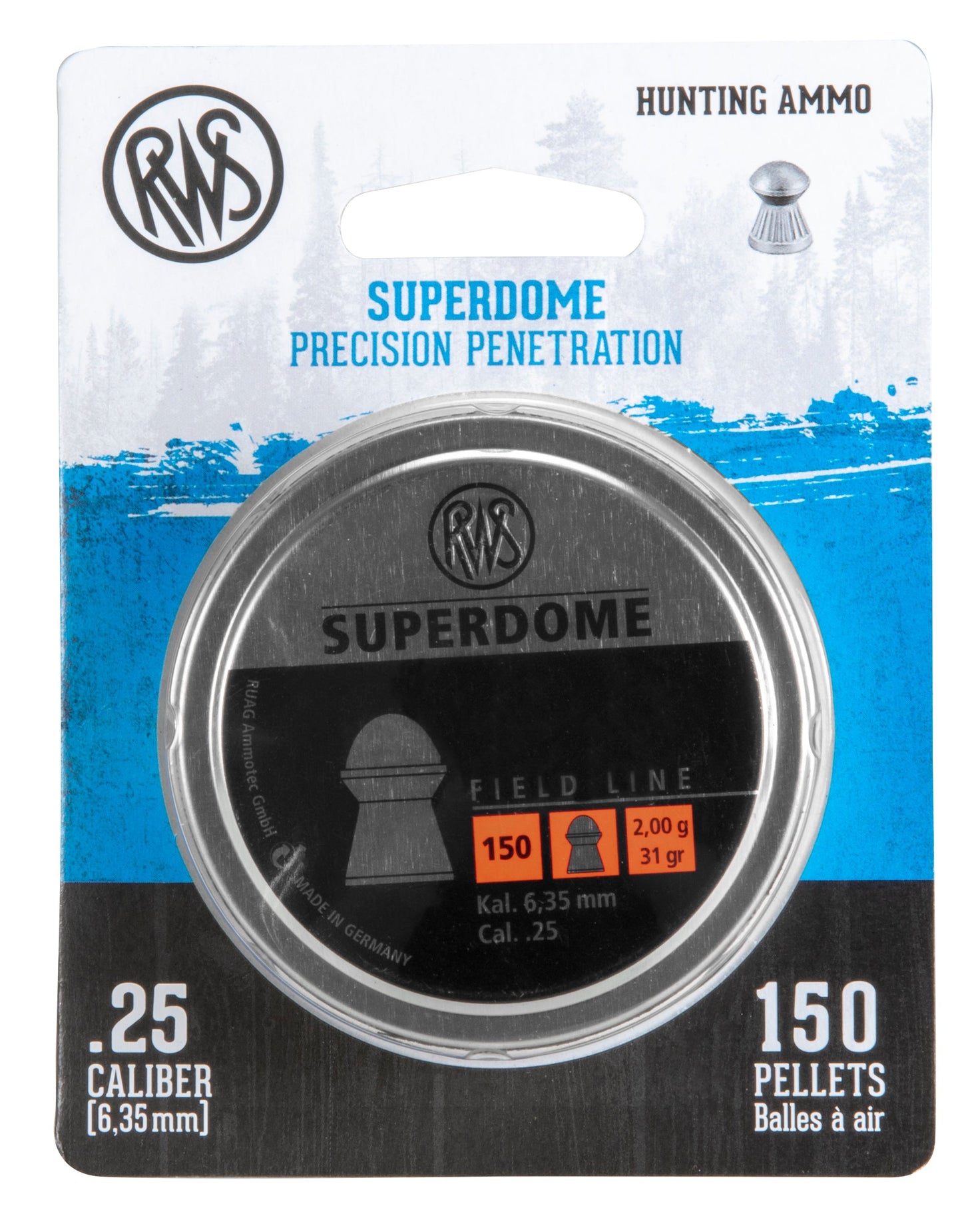 RWS Umarex RWS Superdome .25 Pellets, 150-ct