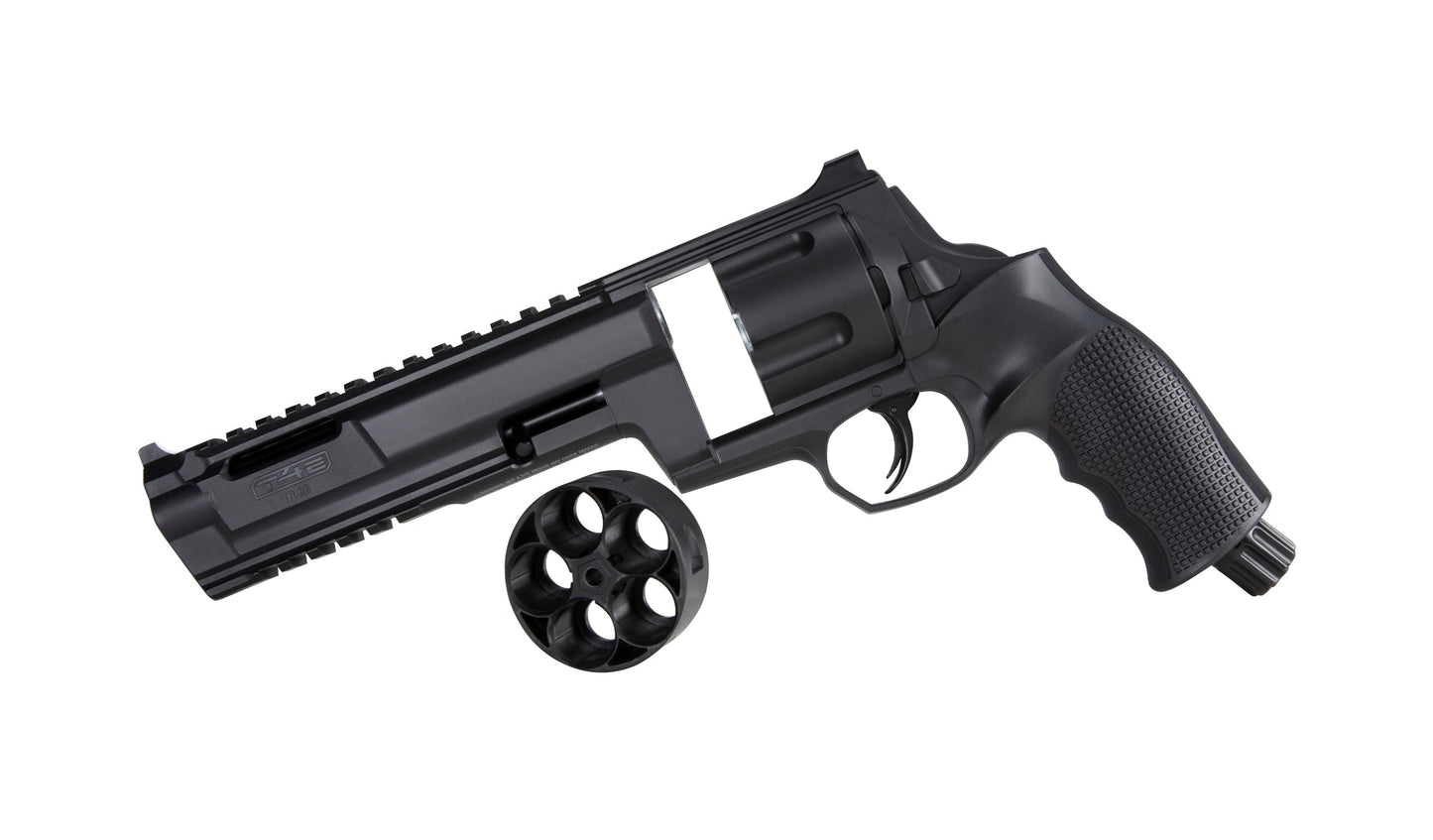 T4E, UMAREX USA Umarex T4E TR 68 Revolver .68 Caliber CO2-Powered Paintball Gun Marker - 5 Rounds, Tactical Training Pistol, Black