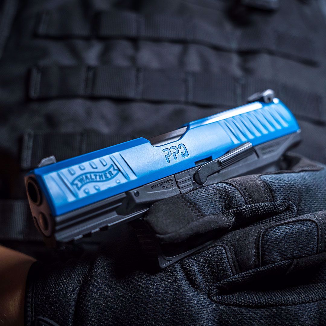 T4E, UMAREX USA Umarex T4E Walther PPQ .43 Caliber CO2-Powered Training Pistol - 8 Rounds, Paintball Gun Marker, Blue