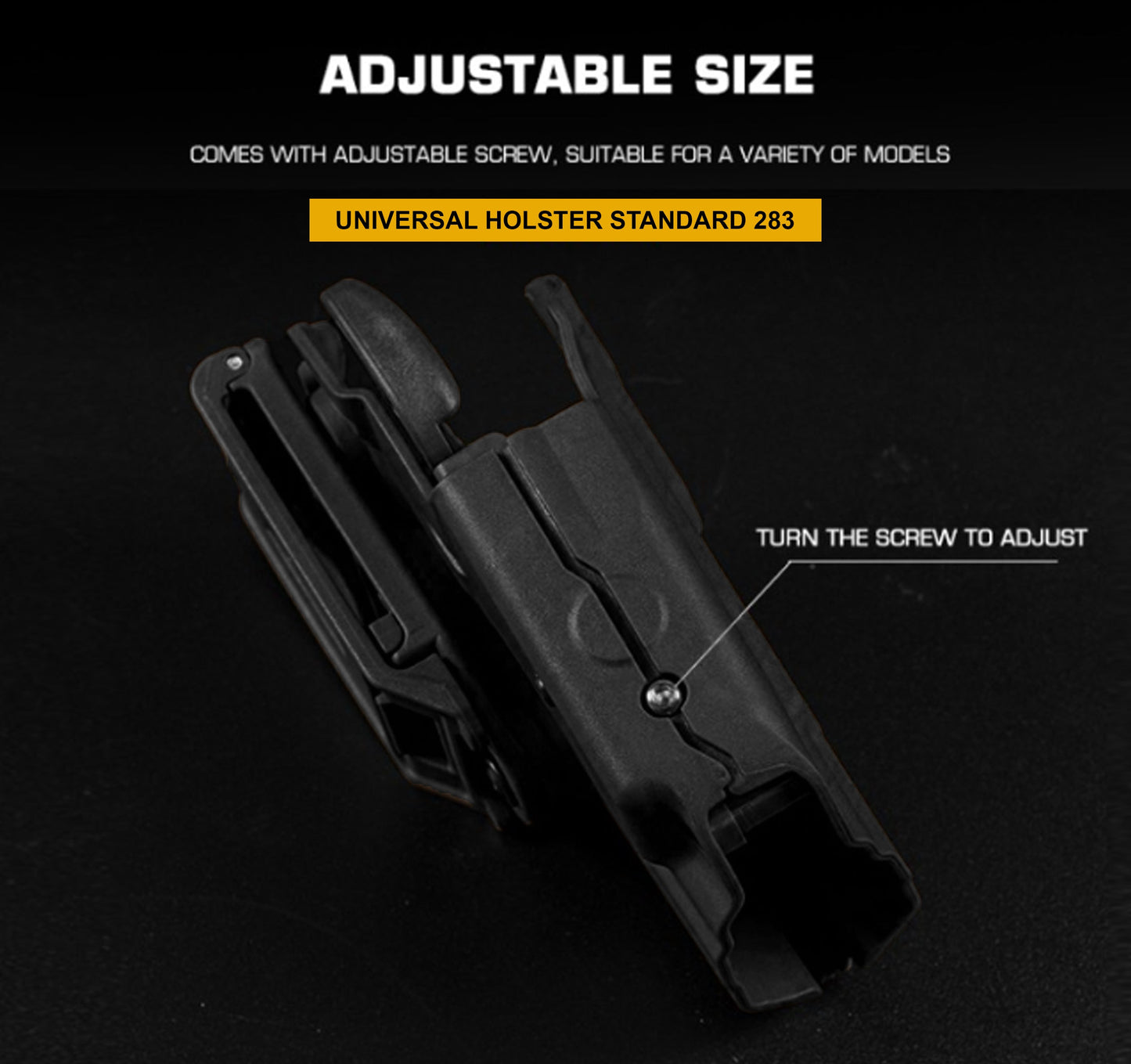WOSPORT UNIVERSAL HOLSTER 34 STANDARD 283 RIGHT HAND BLACK