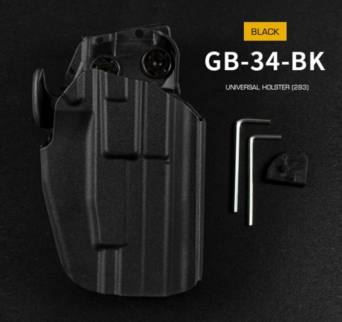 WOSPORT UNIVERSAL HOLSTER 34 STANDARD 283 RIGHT HAND BLACK
