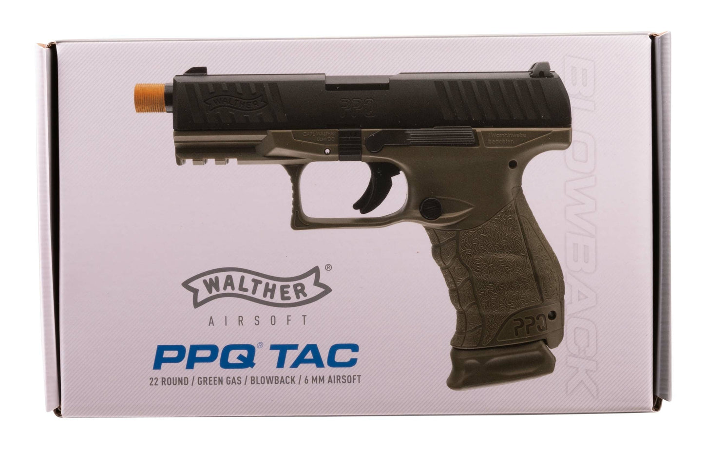 Walther Walther PPQ GBB 6mm Blowback Airsoft Pistol - 22 Rounds, Dark Earth Brown