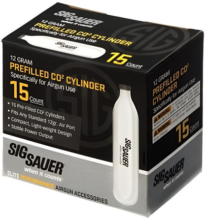 SIG SAUER 15x SIG SAUER 12g CO2 Cartridges Pack for Airguns & Airsoft