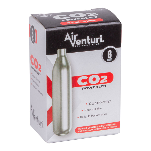 AIR VENTURI Air Venturi CO2 6 Count, Silver Aluminum Cartridges