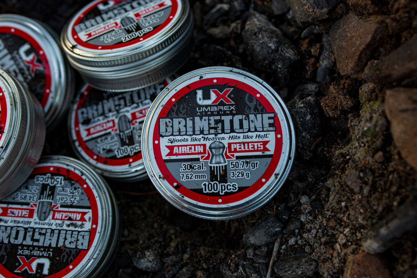 UMAREX USA Brimstone .30 Caliber Pellets - 100 Count Tin, 50.77 Grains Dome Style