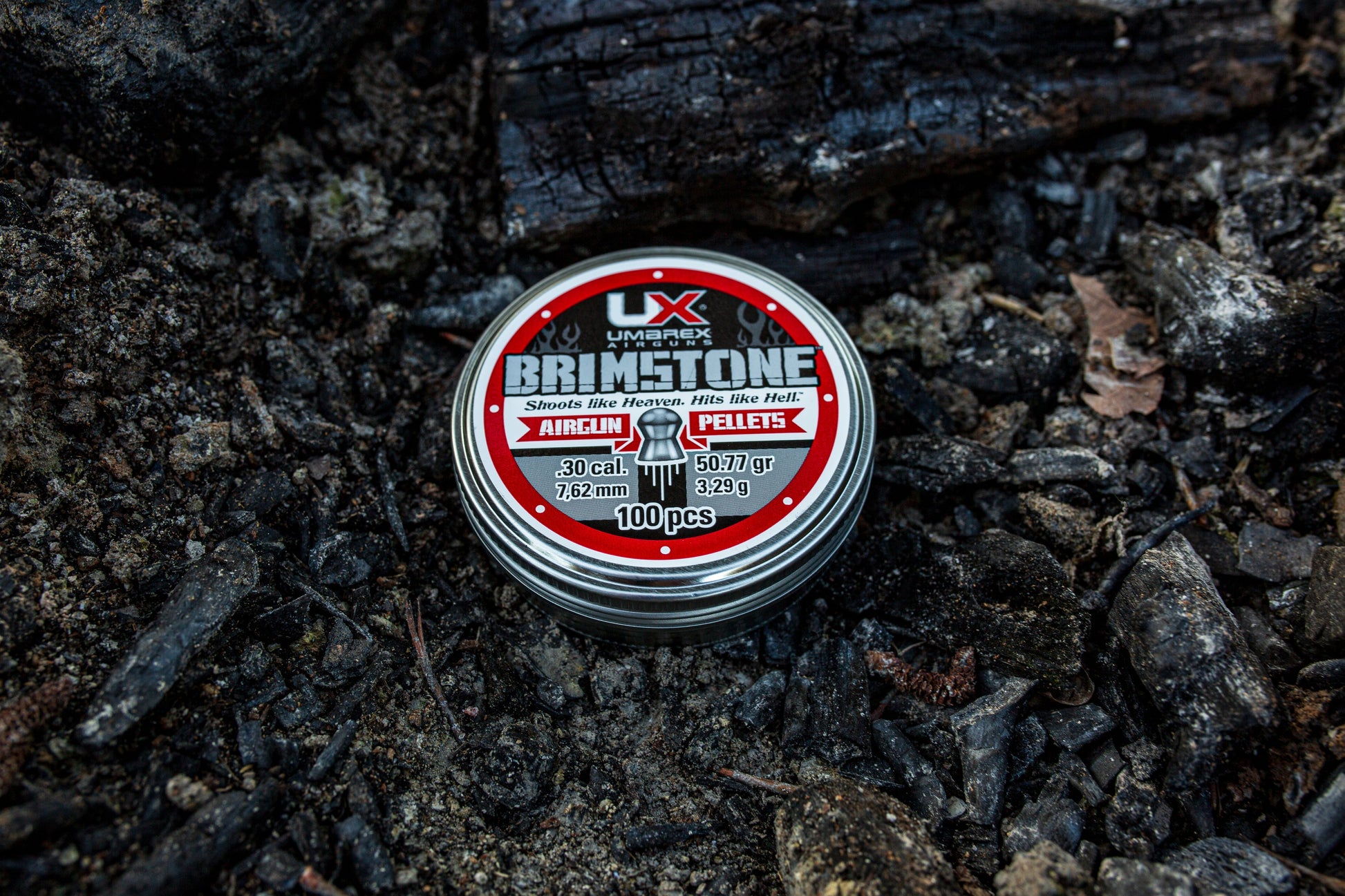 UMAREX USA Brimstone .30 Caliber Pellets - 100 Count Tin, 50.77 Grains Dome Style
