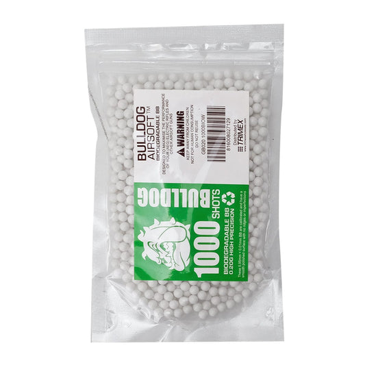 Airsportinggoods BULLDOG Bulldog Biodegradable 1000 Airsoft BB 0.20g White