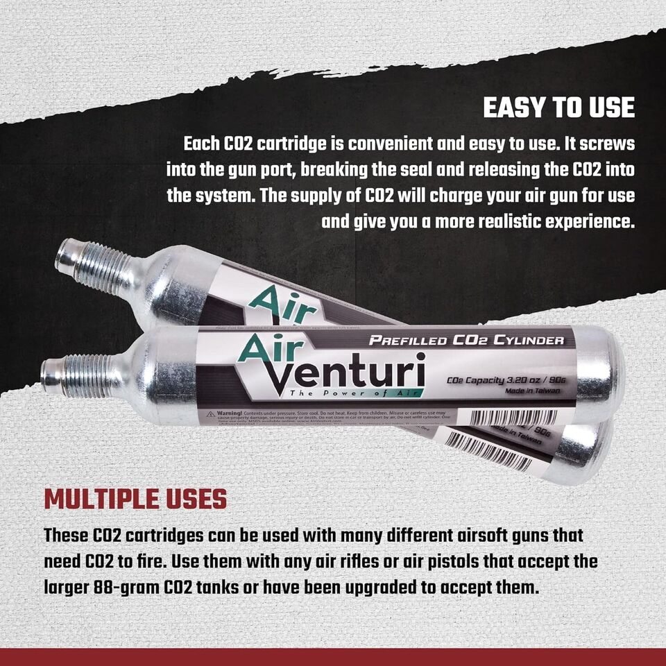 Air Venturi CO2 Cartridge - Air Venturi Pre-Filled Disposable 90G Gram CO2 Capsule