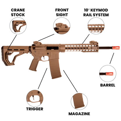 Airsoft AEG Rifle Delta Armory AR15 KeyMod 10 Charlie Eagle AEG Airsoft Electrical Rifle Tan