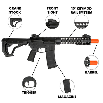 Airsoft AEG Rifle Delta Armory AR15 KeyMod 10 Charlie Eagle Airsoft AEG Gun Black