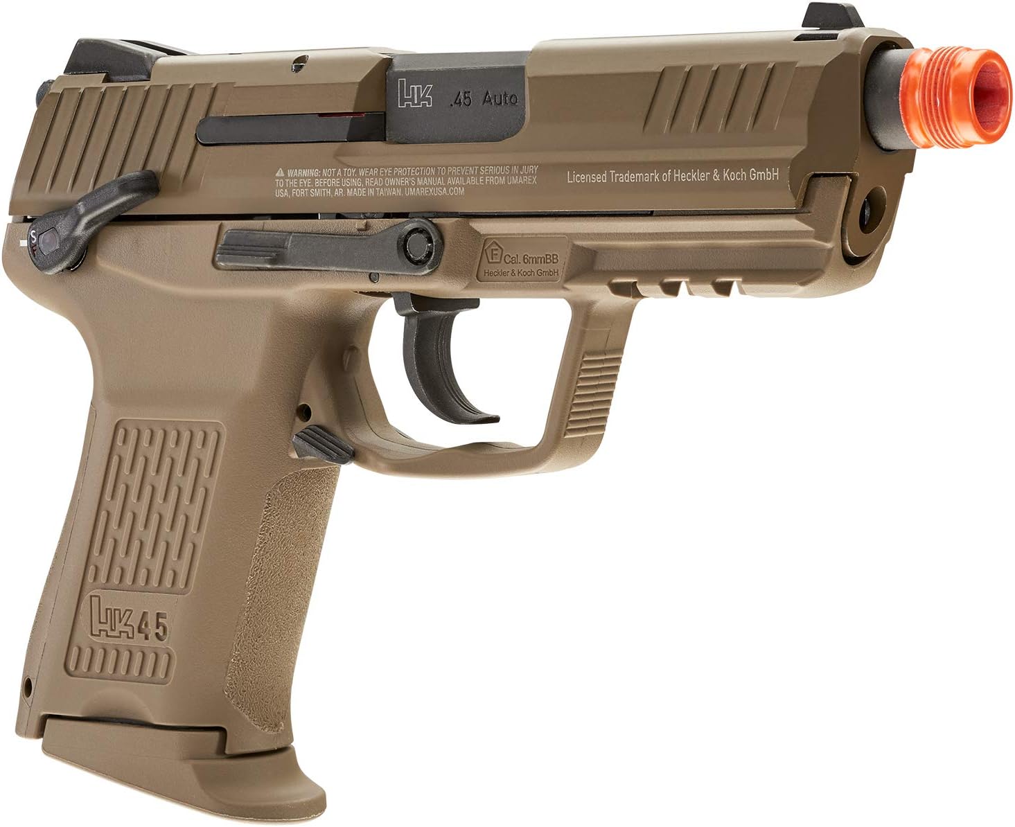 HK Heckler & Koch Elite Force HK Heckler & Koch HK45 GBB 6mm BB Pistol Airsoft Gun - FDE, Compact