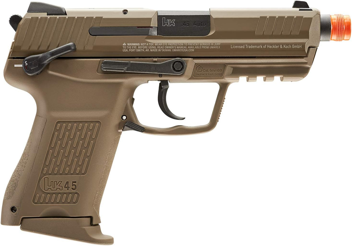 HK Heckler & Koch Elite Force HK Heckler & Koch HK45 GBB 6mm BB Pistol Airsoft Gun - FDE, Compact