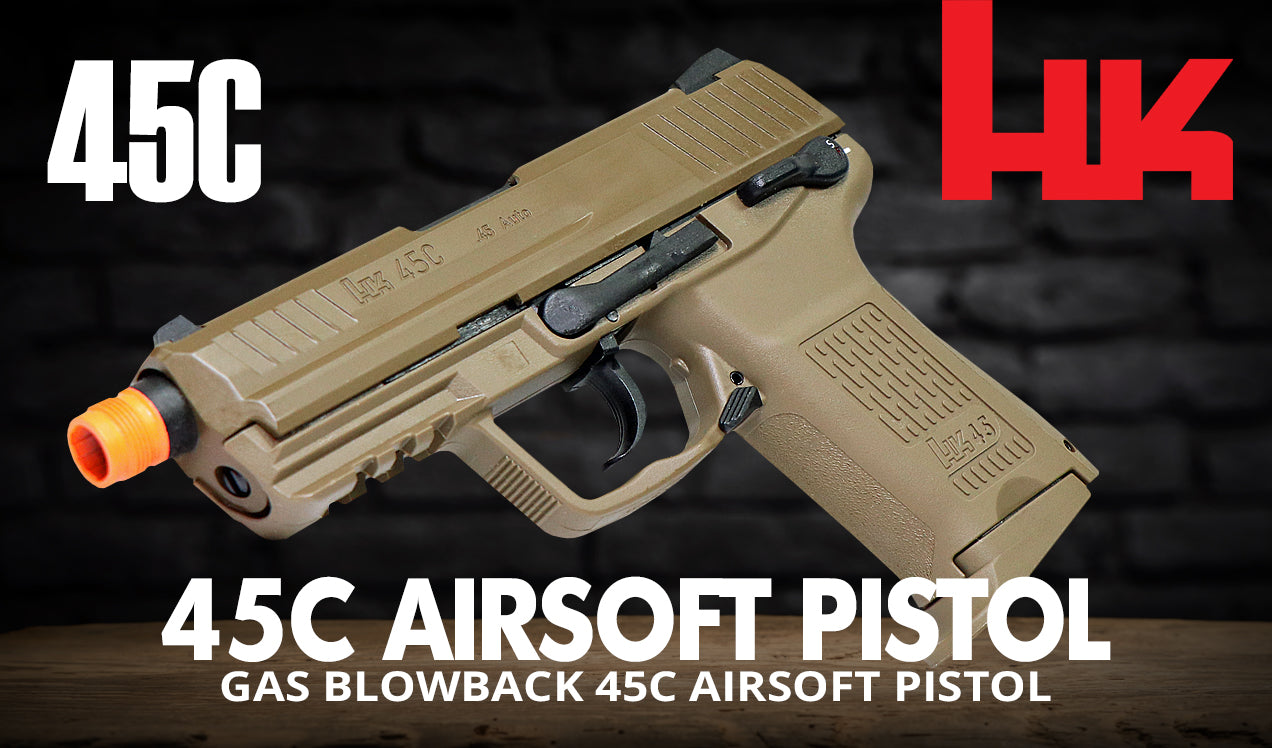 HK Heckler & Koch Elite Force HK Heckler & Koch HK45 GBB 6mm BB Pistol Airsoft Gun - FDE, Compact
