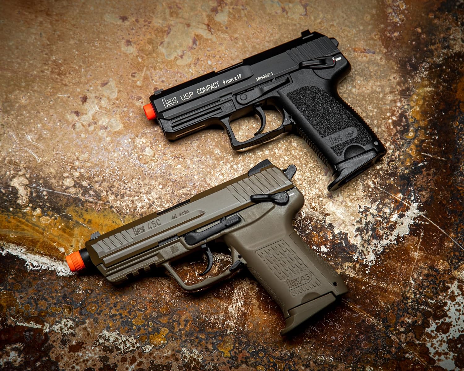 HK Heckler & Koch Elite Force HK Heckler & Koch HK45 GBB 6mm BB Pistol Airsoft Gun - FDE, Compact