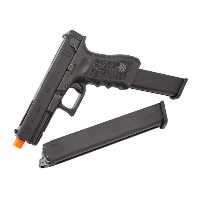 Glock G18C Gen3, Airsoft Pistol, Gas Blowback, Full Auto, Authentic Replica, Extended Magazine, Airsoft Gun, Glock Replica, Semi Auto, Polymer Frame, Airsoft Accessories