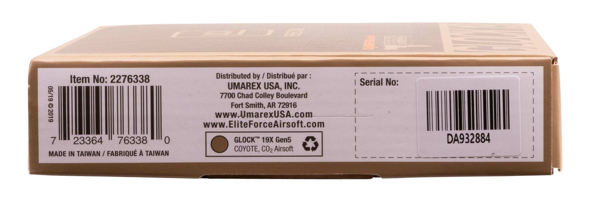 GLOCK Glock G19X CO2 Airsoft Pistol - 6mm, Coyote Tan, 14 Round Mag