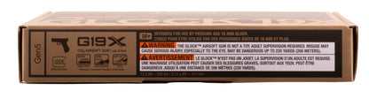 GLOCK Glock G19X CO2 Airsoft Pistol - 6mm, Coyote Tan, 14 Round Mag