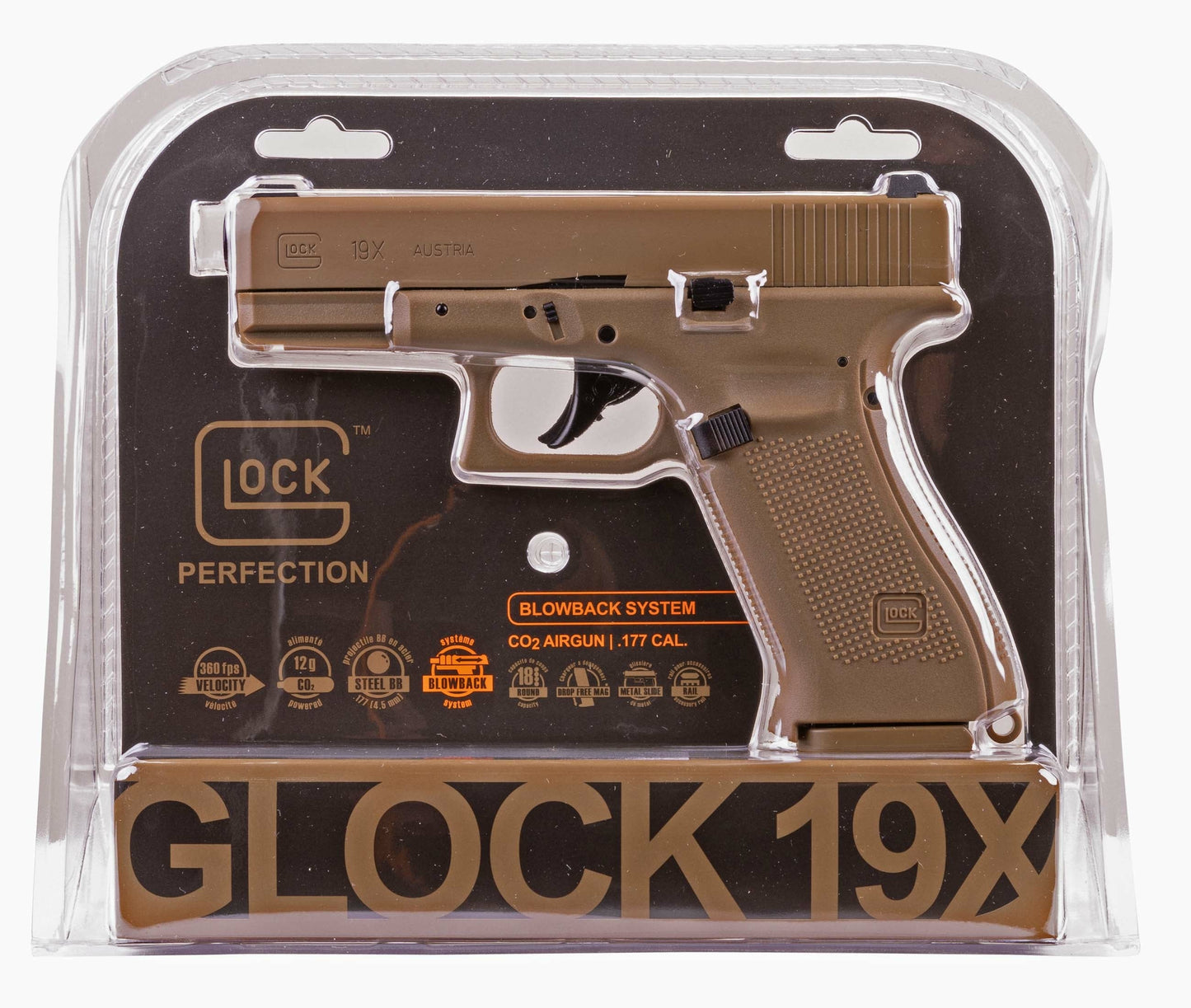 Elite Force GLOCK G19X Coyote CO2 BB Air Gun Pistol .177 Caliber