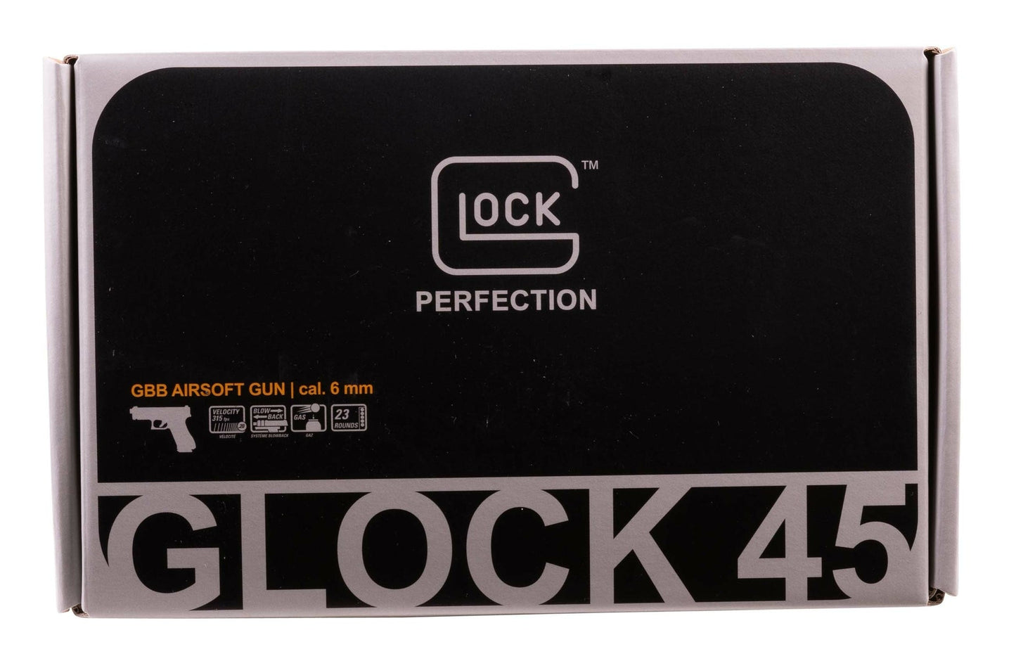 GLOCK Glock G45 GBB Airsoft Pistol - 6mm, Black, 22 Round Mag