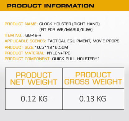 WOSPORT GLOCK QUICK PULL HOLSTER RIGHT HAND BLACK FROM WOSPORT