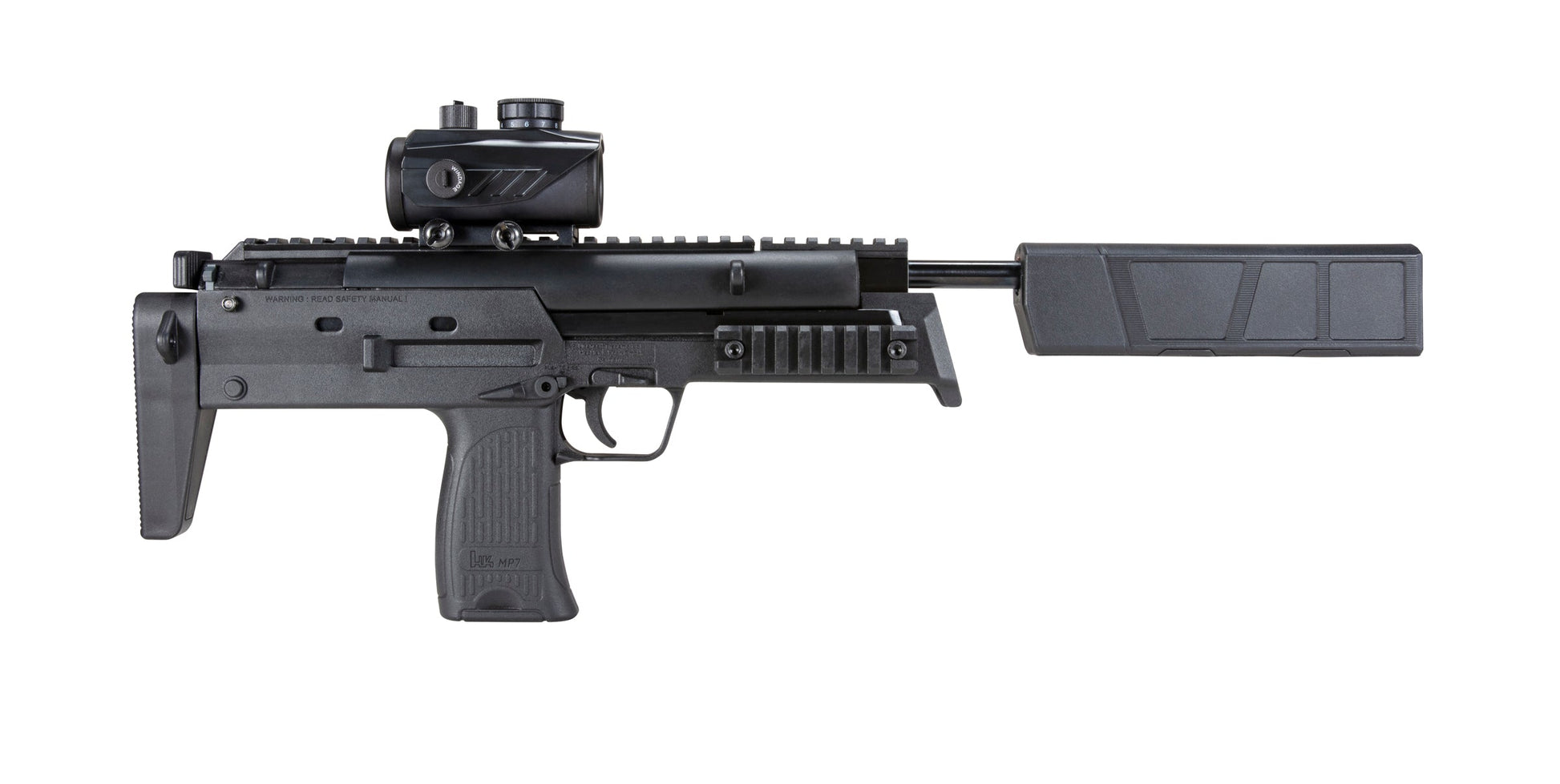 Umarex USA Heckler & Koch MP7 .177 Caliber Break Barrel Pellet Gun with Axeon Optics Red Dot Sight