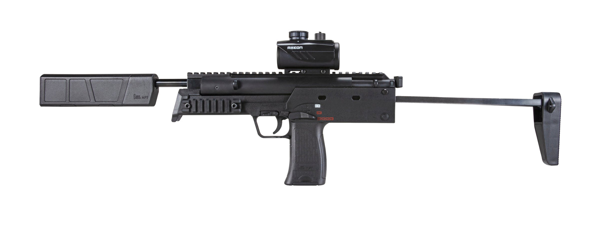 Umarex USA Heckler & Koch MP7 .177 Caliber Break Barrel Pellet Gun with Axeon Optics Red Dot Sight